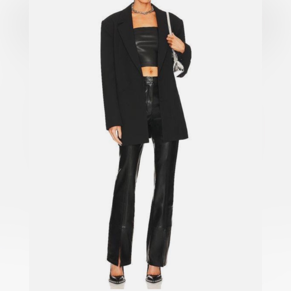 LPA Black Leather Boot Cut Pants